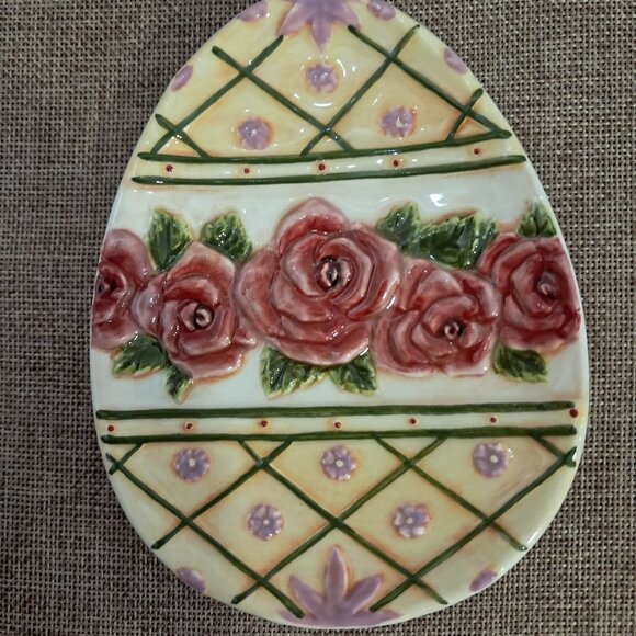 CIB MWW Market Set of 4 Easter 3D Egg Mini Plates Bunny Chick Iris Rose - Picture 6 of 12